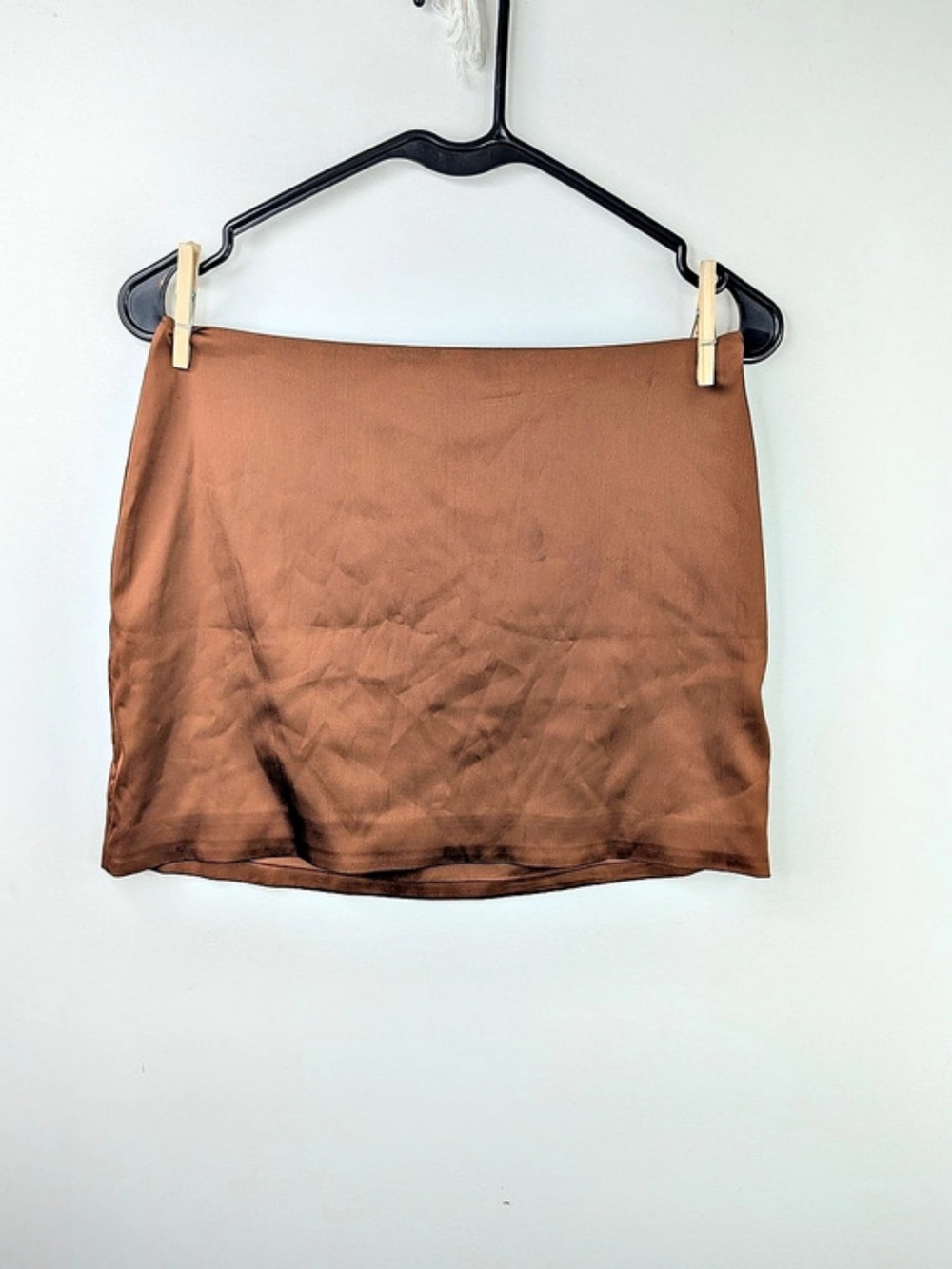 Sunday Best Rocco Satin Skirt Mini Skirt Brown Size 2